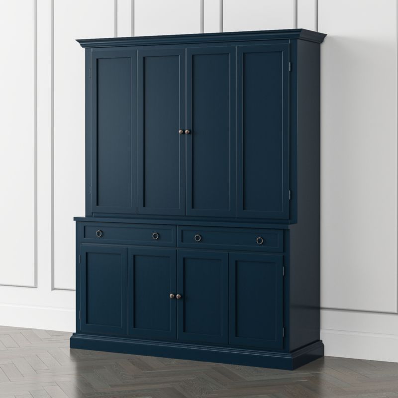 Cameo Indigo 2-Piece Entertainment Center with Wood Doors ...