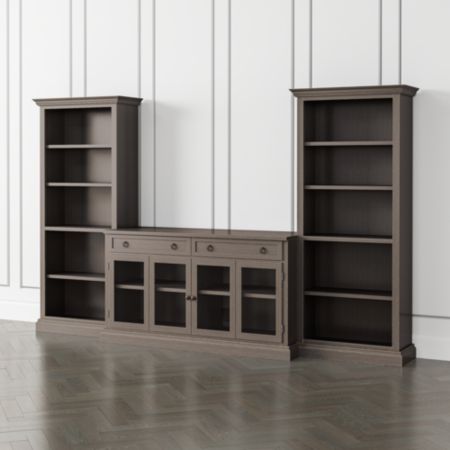 Cameo Grigio 3 Piece Glass Door Entertainment Center With Open