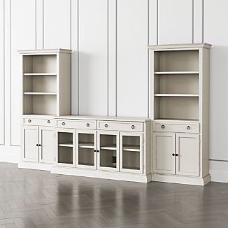 Living Room Storage Crate And Barrel Cameo Dama 3 Piece Gl Door Entertainment Center With Storage Bookcases