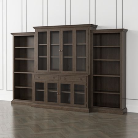 Cameo Pinot Lancaster 4 Piece Glass Door Wall Unit With Open
