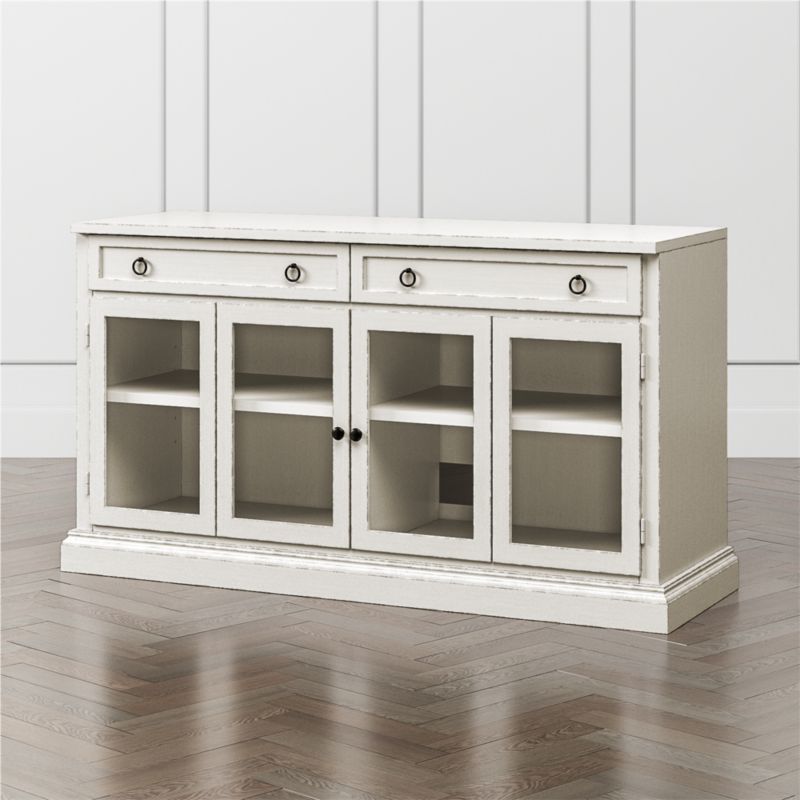 Cameo 62 White Modular Media Console With Glass Doors Reviews