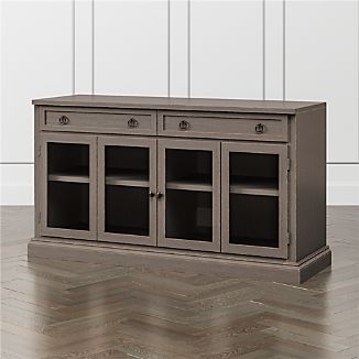 Console Cabinets Crate And Barrel Cameo 62 Grigio Modular Media Console With Gl Doors