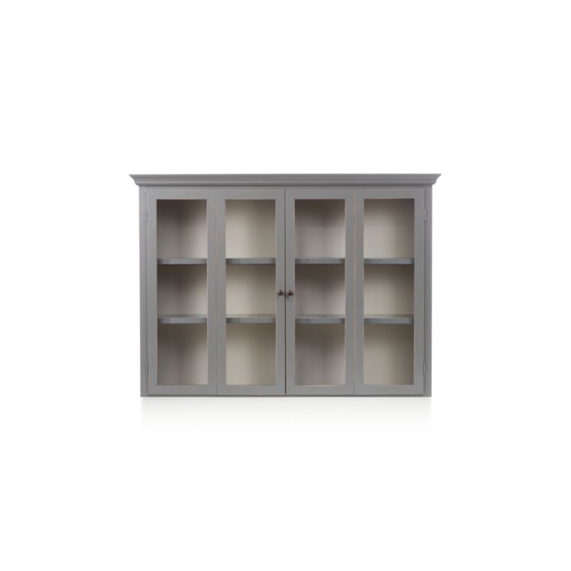 Cameo Grey Modular Hutch with Glass Doors + Reviews | Crate and Barrel