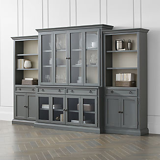 Dining Room Storage Crate And Barrel Cameo 4 Piece Modular Grey Gl Door Wall Unit