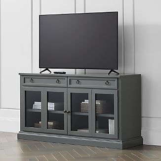 Console Cabinets Crate And Barrel Cameo 62 Grey Modular Media Console With Gl Doors