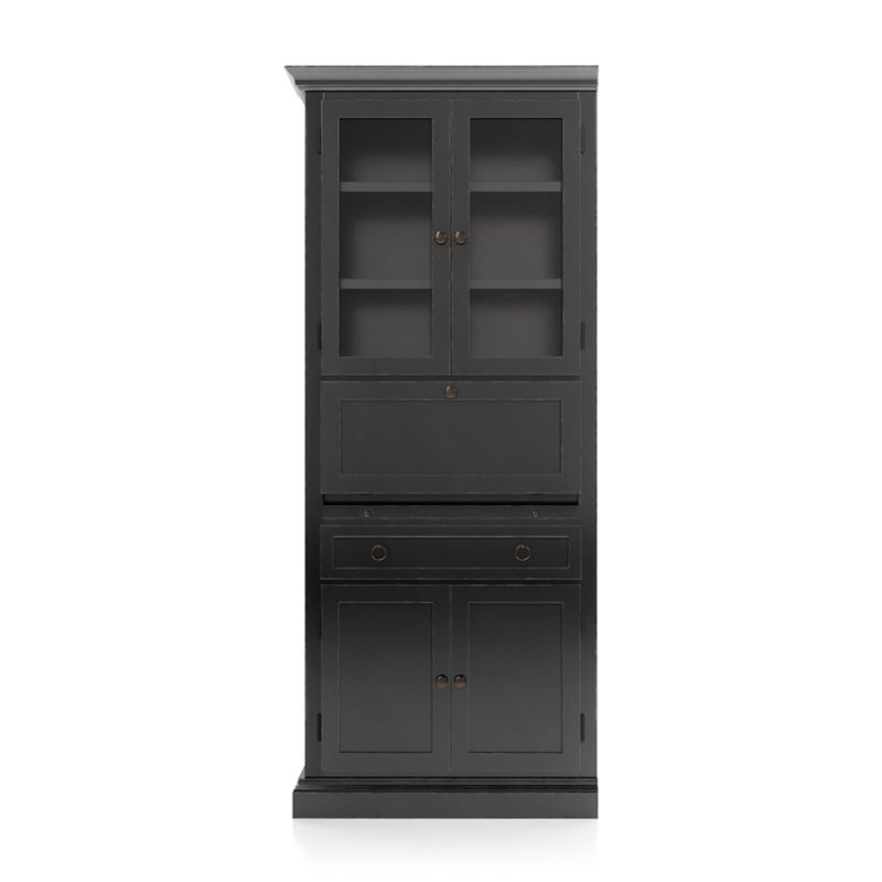 Cameo Bruno Black Left Secretary Desk Crate and Barrel
