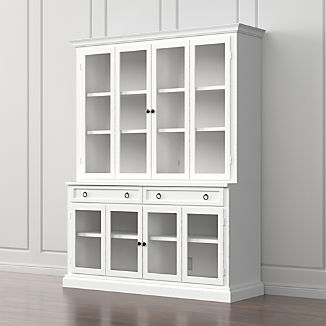 Dining Room Storage Crate And Barrel Cameo 2 Piece Modular White Gl Door Wall Unit
