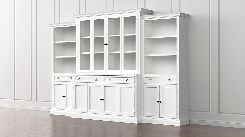 Cameo 4 Piece Modular White Glass Door Wall Unit With Storage Bookcases Reviews Crate And Barrel Cameo 4 Piece Modular White Glass Door Wall Unit With Storage Bookcases Reviews Crate And Barrel