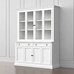 Cameo 4-Piece Modular White Glass Door Wall Unit with Storage ... Cameo 4-Piece Modular White Glass Door Wall Unit with Storage ...