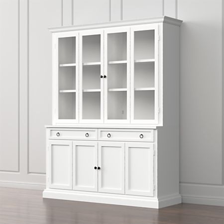 Cameo 2 Piece White Glass Door Wall Unit Crate And Barrel