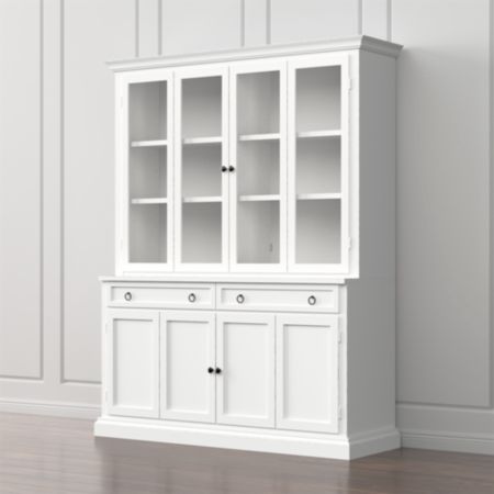Cameo 2 Piece White Glass Door Wall Unit Reviews Crate And Barrel