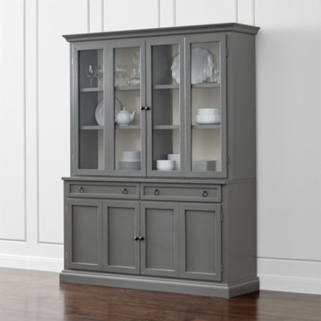 Cameo 2 Piece Grey Glass Door Wall Unit Reviews Crate And Barrel