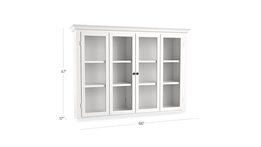 Cameo White Modular Hutch with Glass Doors + Reviews | Crate and Barrel