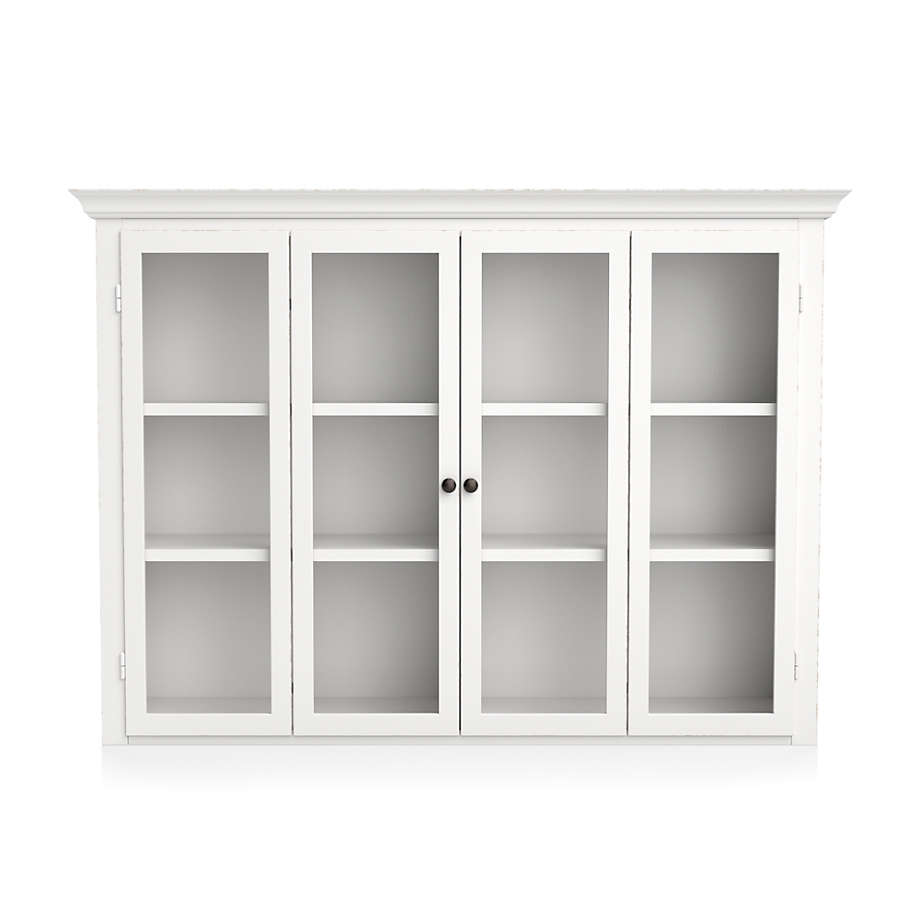 Cameo White Modular Hutch With Glass Doors Reviews Crate And Barrel   Cameo White Modular Hutch With Glass Doors 