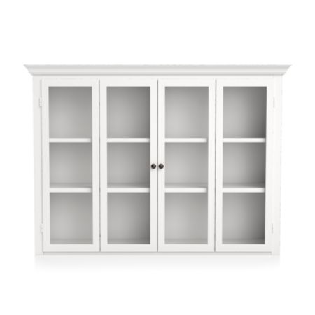 Cameo White Modular Hutch With Glass Doors Crate And Barrel