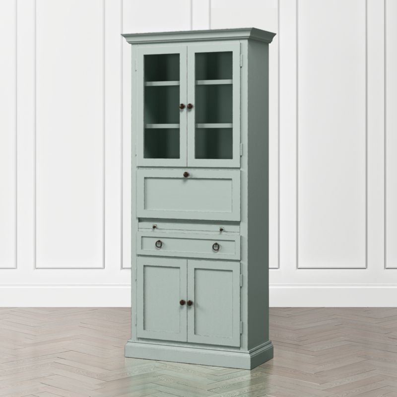 Cameo Blue Grey Secretary Desk + Reviews Crate and Barrel