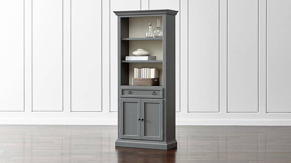 Cameo Grey Storage Bookcase Reviews Crate And Barrel