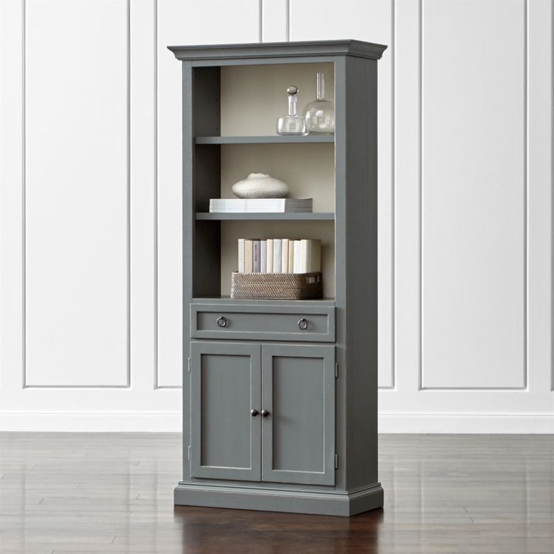 Cameo Grey Storage Bookcase Reviews Crate And Barrel