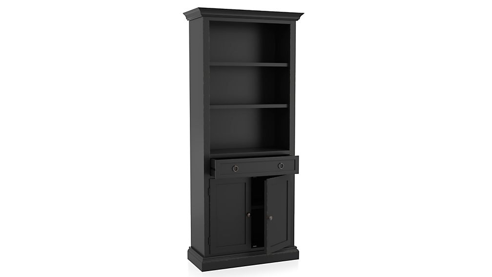 Cameo Bruno Black Storage Bookcase Crate and Barrel