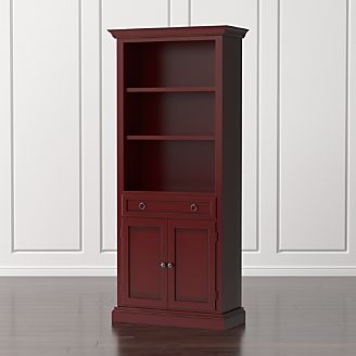 Storage Cabinets And Display Crate Barrel Cameo Red Storage Bookcase