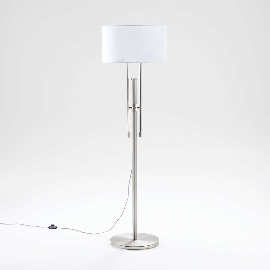 Cameron Nickel Adjustable Floor Lamp + Reviews Crate and Barrel Canada
