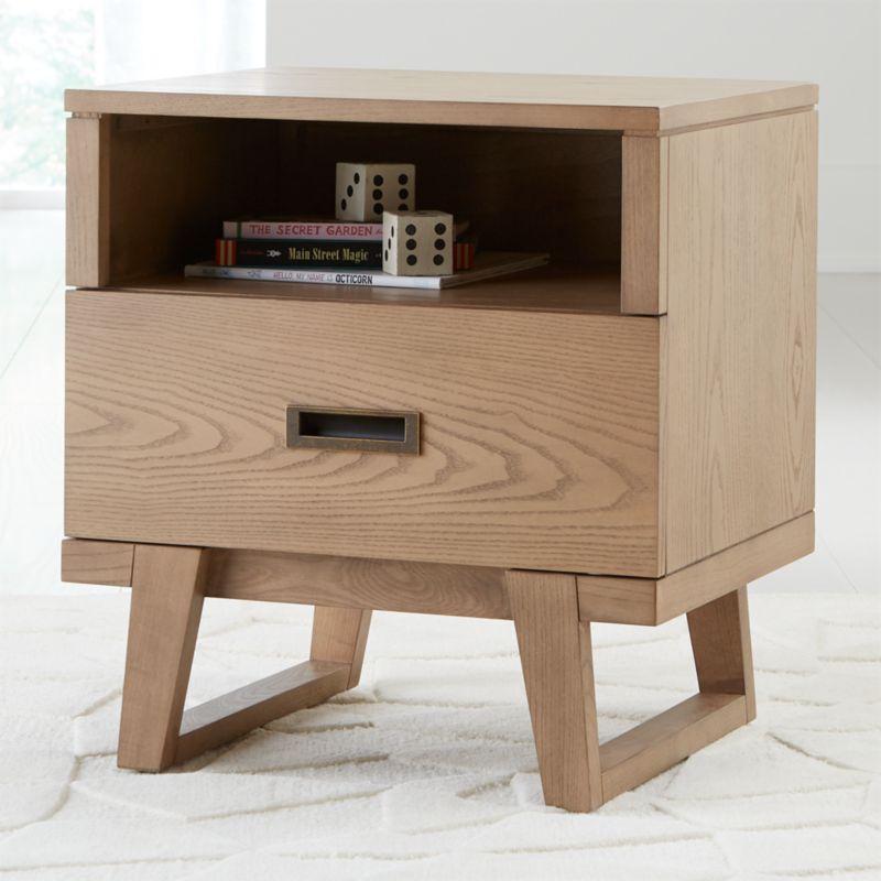 Kids Cameron Ash Nightstand + Reviews Crate and Barrel
