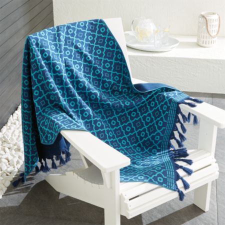 Camilo Blue Tassel Beach Towel