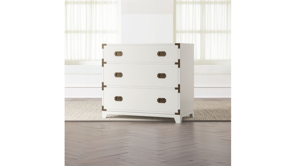 Kids White Campaign 3Drawer Dresser + Reviews Crate and Barrel