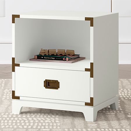 Kids White Campaign Nightstand Reviews Crate And Barrel