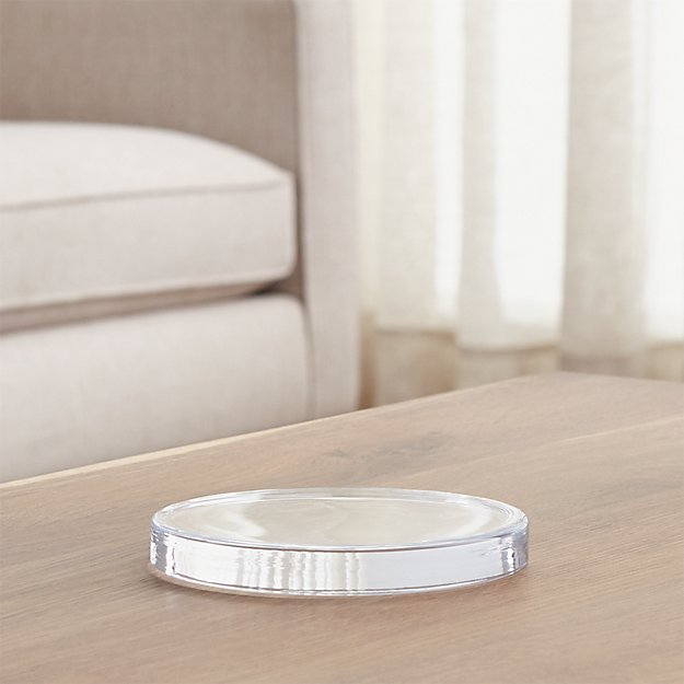 Large Round Glass Candle Plate | Crate and Barrel