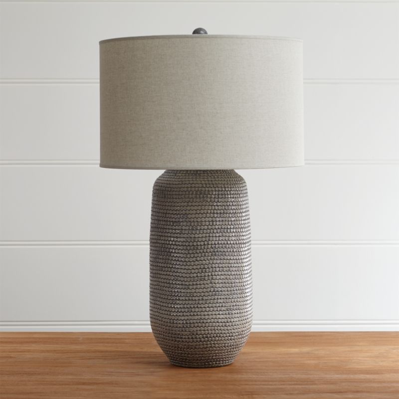 gray table lamp