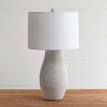 Cane White Table Lamp + Reviews | Crate 