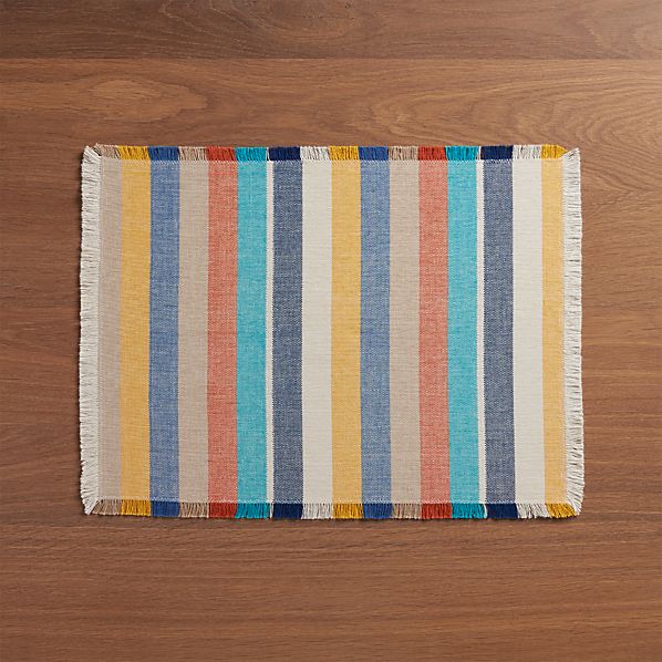 Cantina Multi Stripe Placemat in Placemats | Crate and Barrel