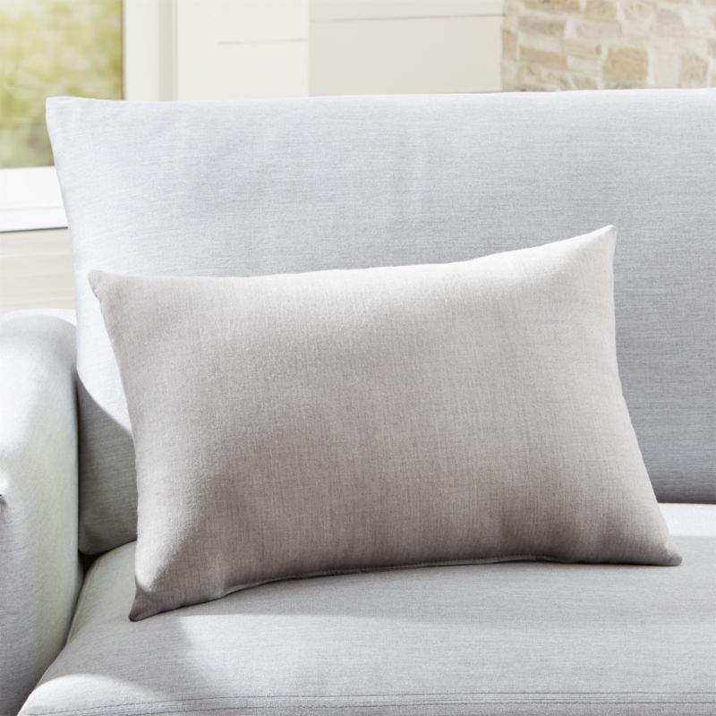 Sunbrella Cast Silver Outdoor Lumbar Pillow + Reviews Crate and Barrel