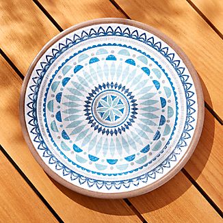 Blue Dinnerware Crate And Barrel Caprice Medallion Melamine Platter