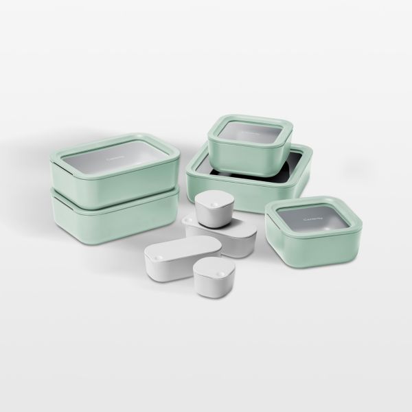 Caraway Mist 17-piece Glass Food Storage Set