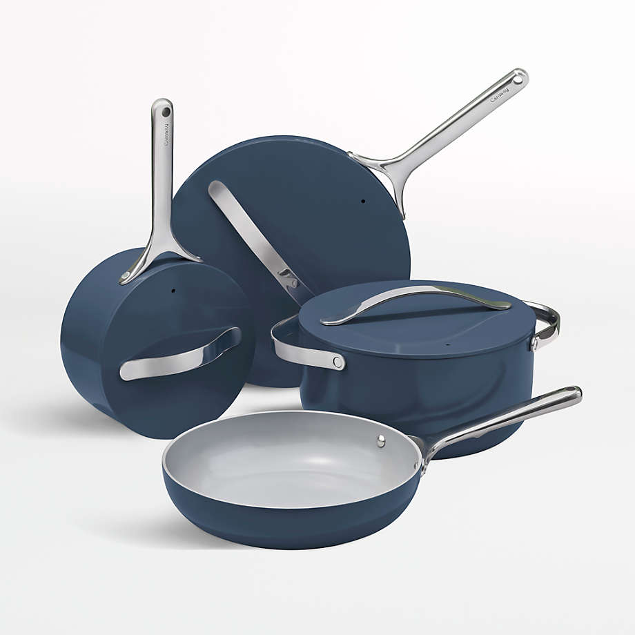 Caraway Home Navy NonStick Ceramic 7Pc. Cookware Set Crate and Barrel