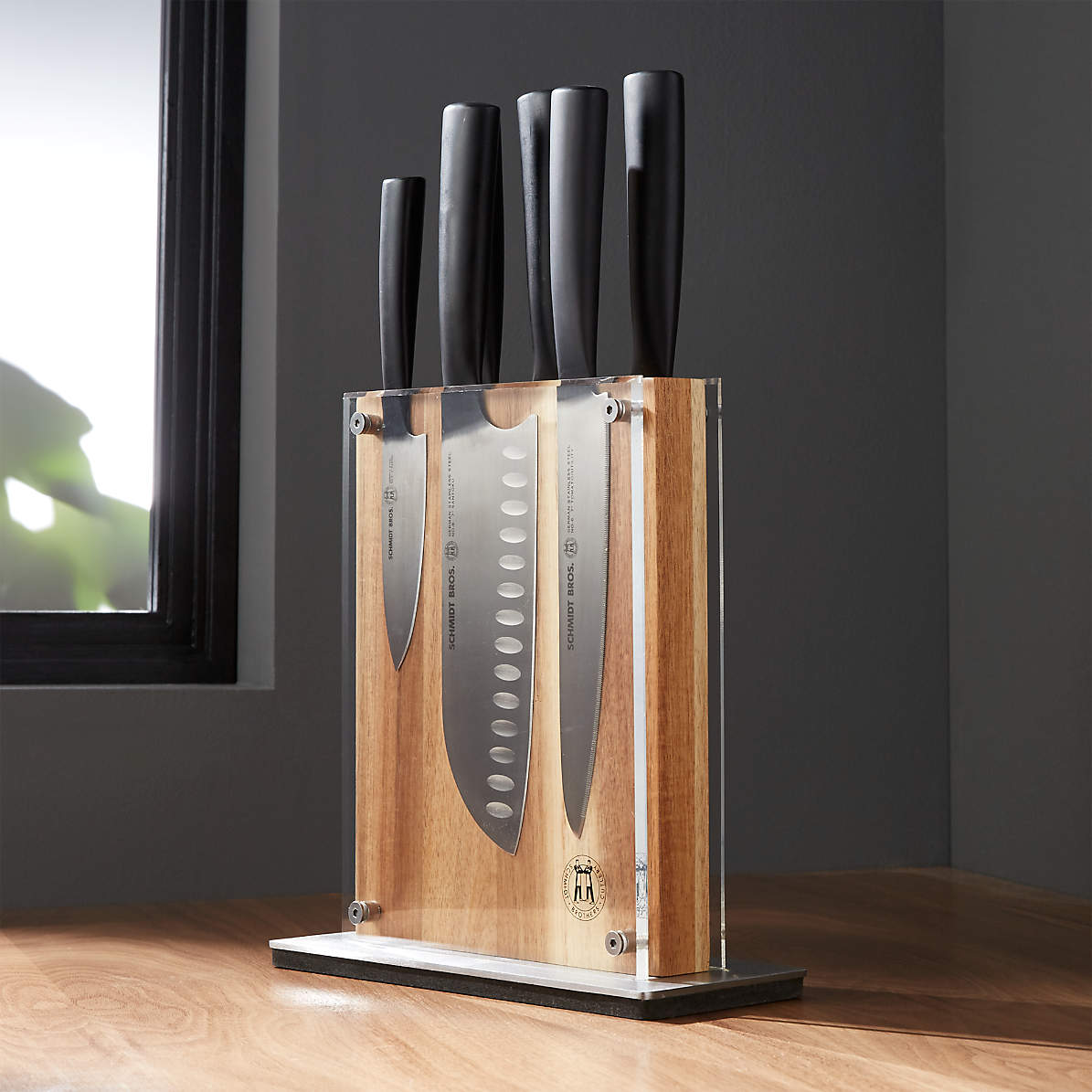 Schmidt Brothers 7 Piece Carbon 6 Knife Block Set Reviews Crate And Barrel