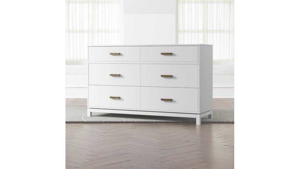 Kids Parke White 6-Drawer Dresser + Reviews | Crate and Barrel