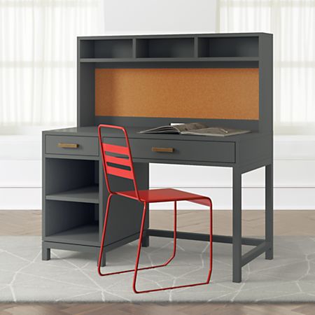 Kids Parke Charcoal Desk And Hutch Crate And Barrel Canada