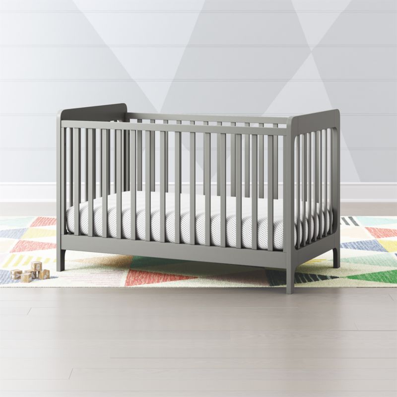 Modern Wooden Carousel Baby Crib (Grey) | Crate and Barrel