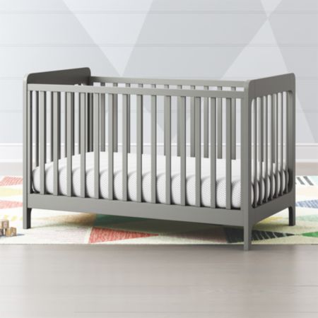 Carousel Grey Low Profile Crib Reviews Crate And Barrel