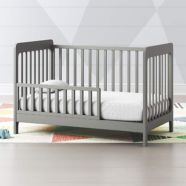 light grey baby crib