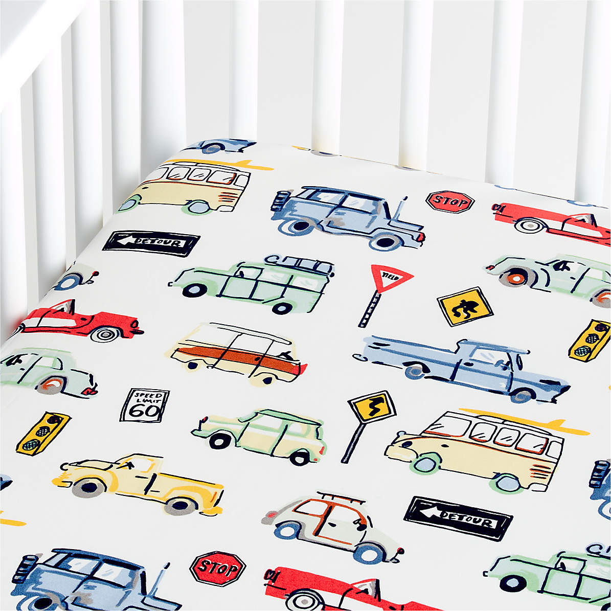 Organic Cars Fitted Crib Sheet | Crate 