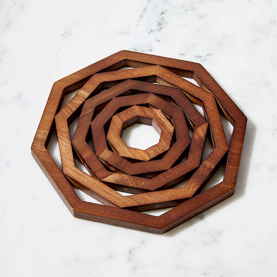 Carter Acacia Wood Trivet + Reviews Crate and Barrel