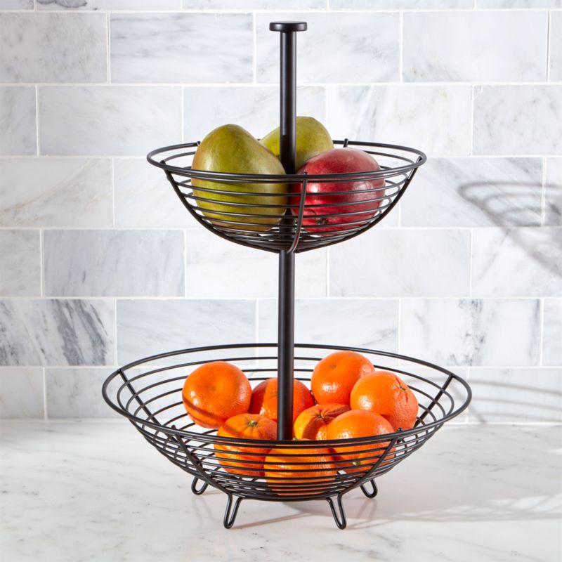 mikasa 2 tier fruit basket with banana hook