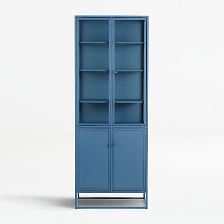 Casement Blue Tall Metal Cabinet Reviews Crate And Barrel Canada