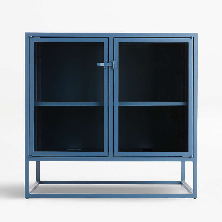 Casement Blue Small Metal Sideboard | Crate and Barrel Canada