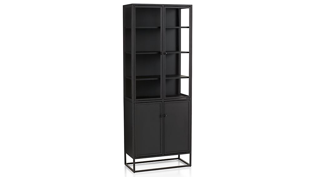 casement black tall cabinet + reviews | crate and barrel