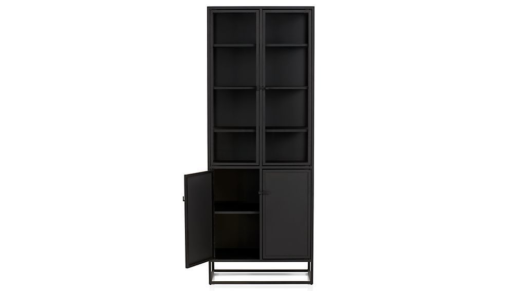 Casement Black Tall Cabinet | Crate and Barrel